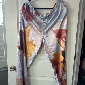 Soma Sensual Abstract Print Satin Pajama Pants